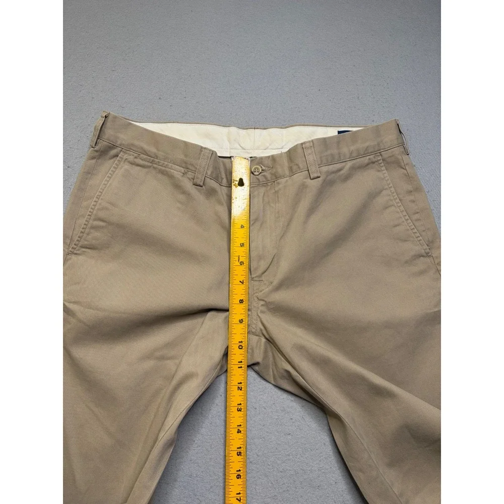 Polo Ralph Lauren Chino Pants Mens 35x32 Tan Khaki Classic Cotton Twill Trousers
